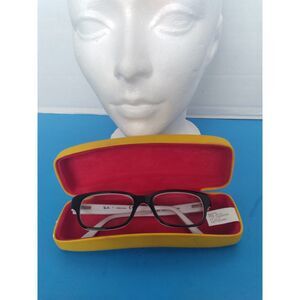 Ray-Ban Classic Rectangle Prescription Eyeglasses Black Frame with Yellow‎ Case